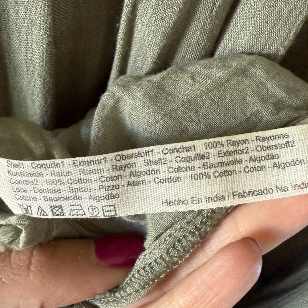 Free People in the moment midi Maxi Dress sage green sz medium - Picture 10 of 10